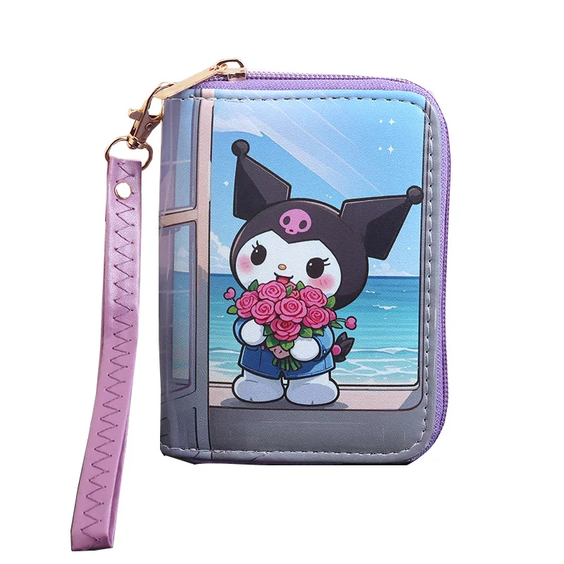 Bonito dos desenhos animados hellos kittys kuromis bolsa com slot para cartão grande capacidade multi-cartão moeda bolsa feminina presente das crianças