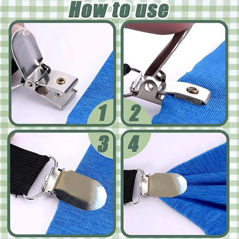 6Pcs Adjustable Elastic Bed Sheet Holder Tablecloth Clip Fasteners Cover Blankets Non-Slip Fixing Holder Strap Grippers