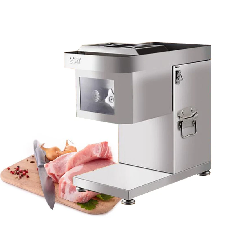 Cortadora de carne de acero inoxidable, cortadora de carne rápida comercial de 1500W, cortadora de carne y verduras multifuncional