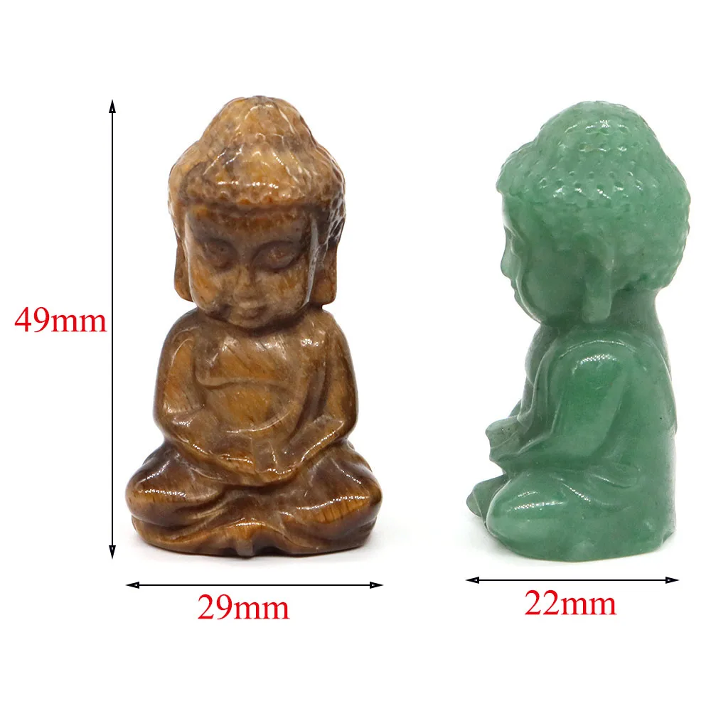 49mm Buddha Statue Natural Stone Healing Crystal Tathagata Buddha Figurine Hand Carved Gems Crafts Fengshui Home Decoration Gift view 6