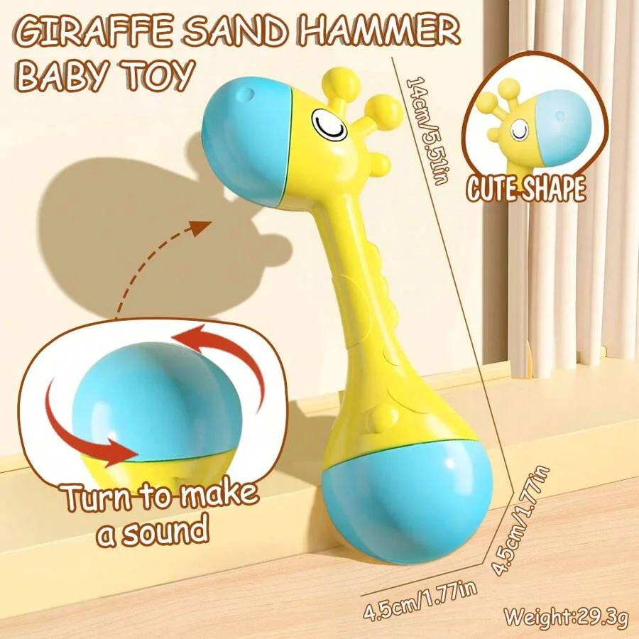 Baby Rattle Infant Developmental Hand Grip Baby Montessori Puzzle Toys Cute Animal Music Sound for Newborn Teether Gift