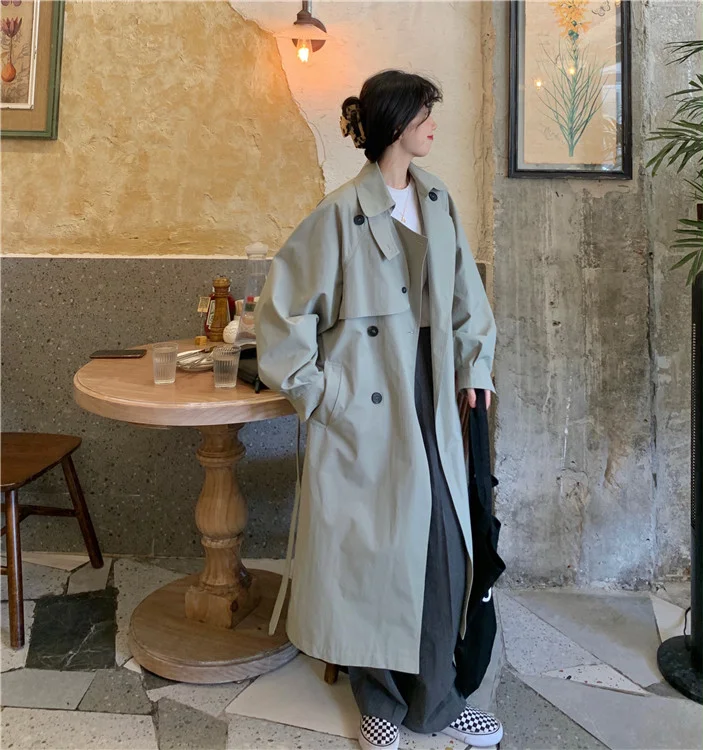 

plus Size Women's Casual Workwear Style Coat Autumn New Style Slimming British Style Mid-Length Knee-Over Top Trendy
