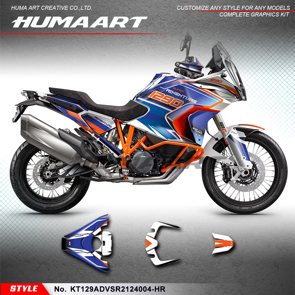 

HUMAART Stickers Set Vinyl Decal for KTM 1290 Super Adventure S / Super ADV R 2021 2022 2023 2024, Rebuild, KT129ADVSR2124004-HR