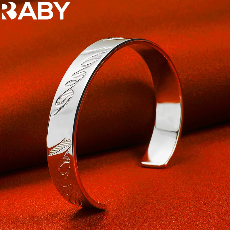 

925 Sterling Silver Carve Love Bracelet Bangles For Woman Man Fashion Jewelry Wedding Engagement Lovers Valentine's Day Gift