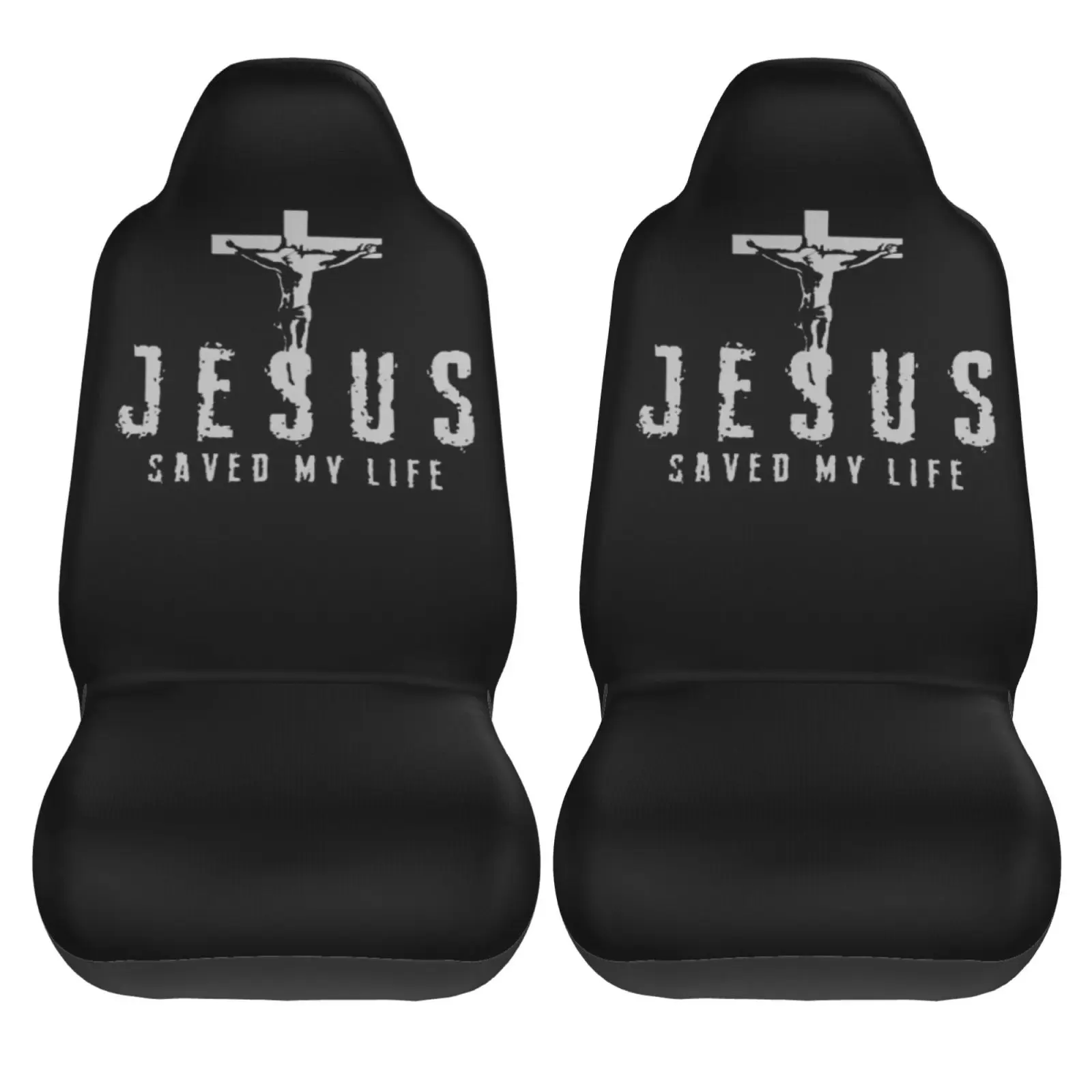 Jesus Is My Life Saver Images Car Seat Covers for Women Man Universal Auto Front Seats Protector Fits for Car SUV