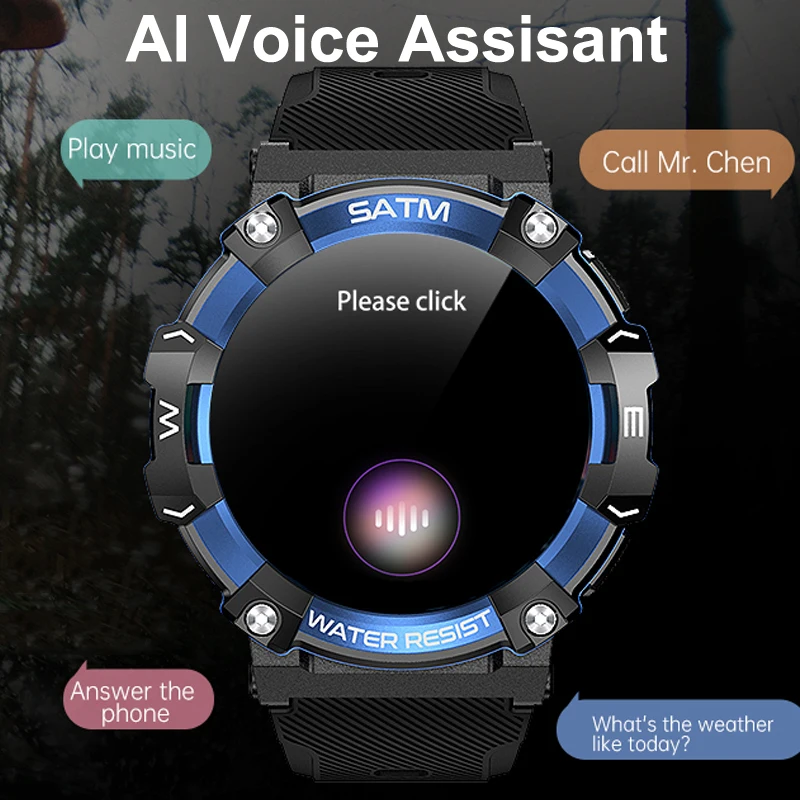 NAMOFOTO hombres Smartwatch 1,39 ''5ATM IP68 reloj impermeable reloj de pulsera a prueba de explosiones BT llamada deporte al aire libre Fitness reloj inteligente