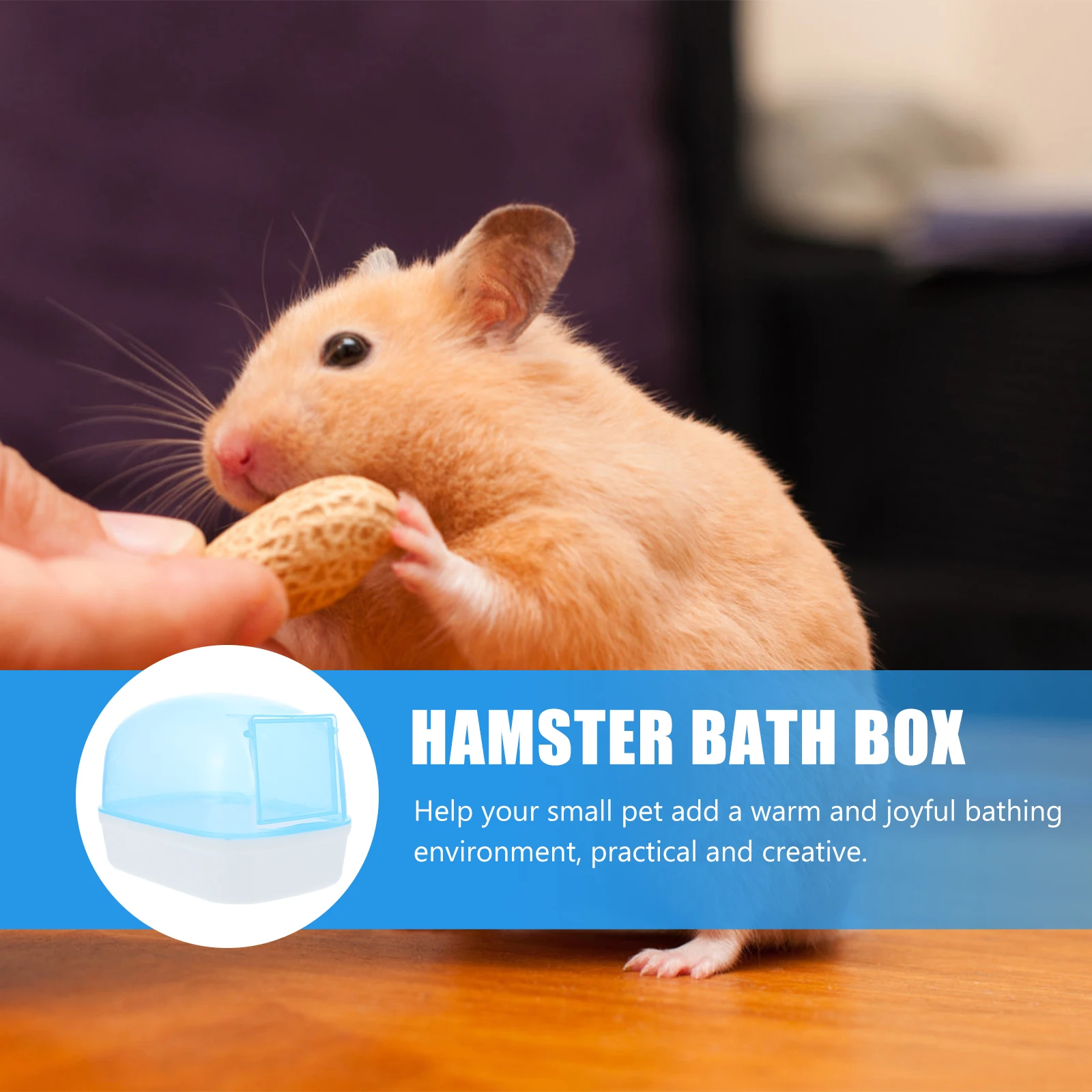 

2pcs Box Plastic Container Household Visible Bathtub Dust proof Plastic Hamster Bathtub Tub Pet Hamster Accessory Supplies