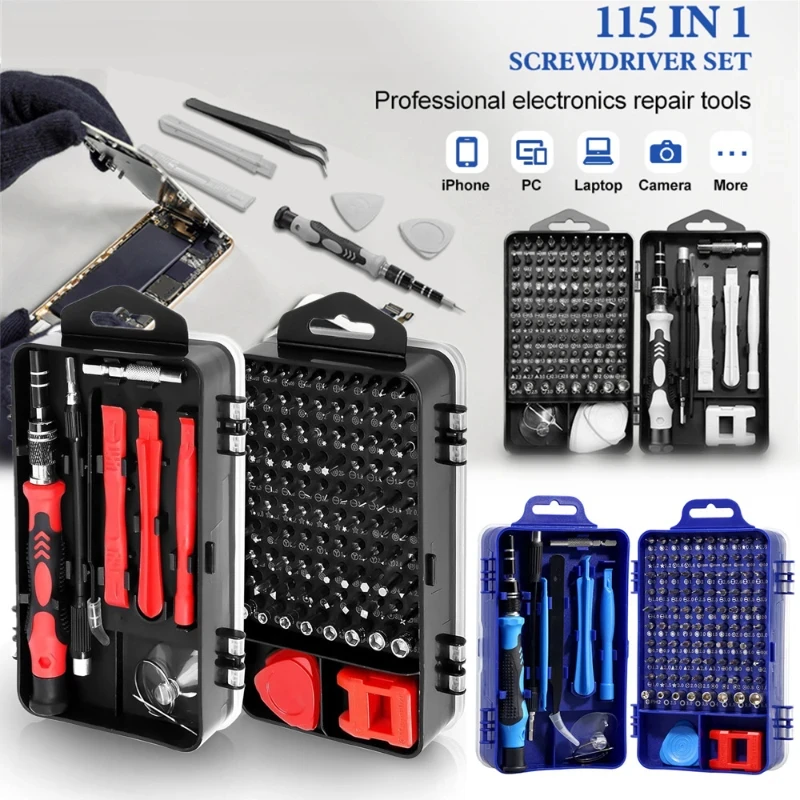 115 in 1 Precision Screwdriver Set Mini Portable Repair Tool Kit Multifunctional Magnetic Bits For Computer Phone Watch Repair