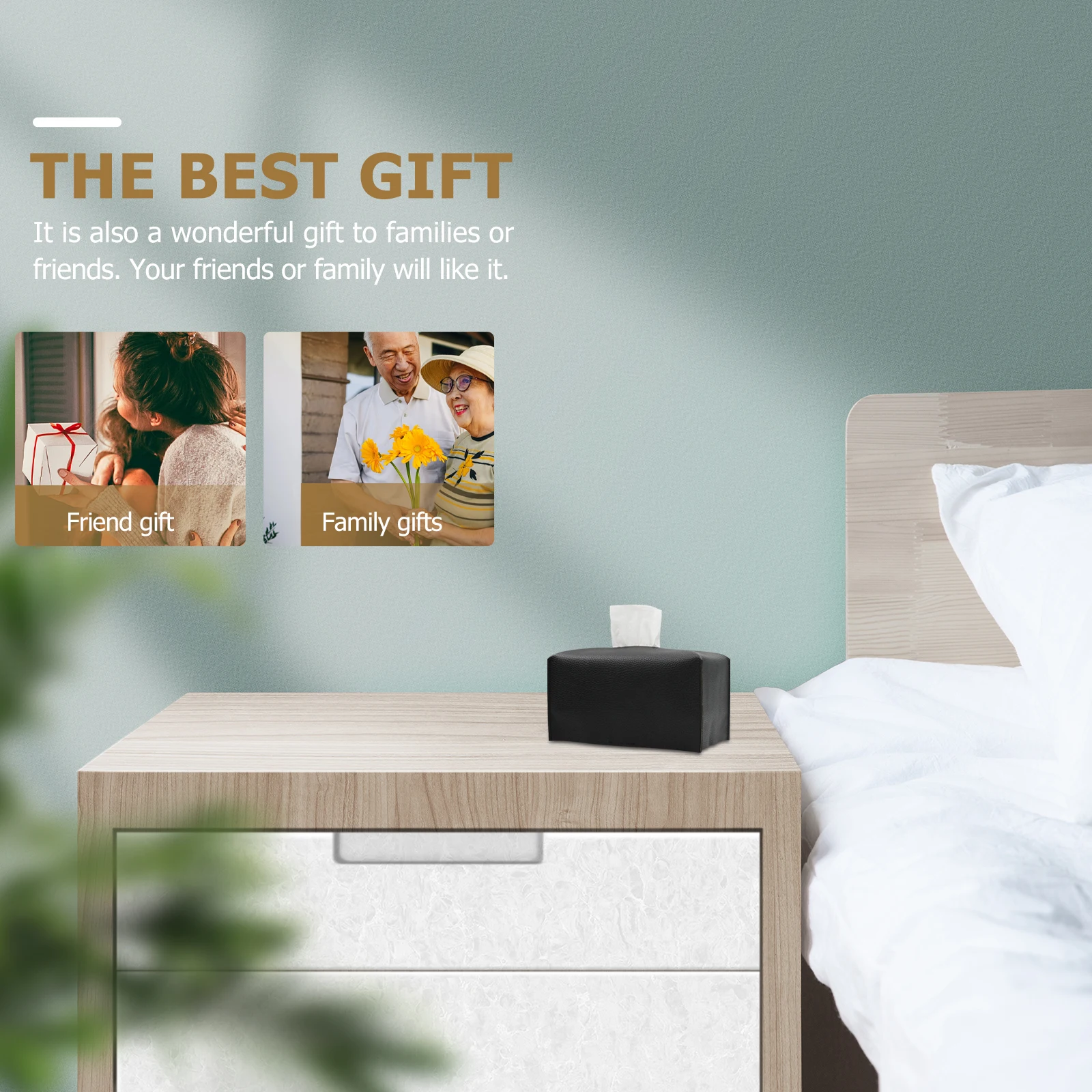 

Pu Tissue Box Square Napkin Container Paper Holder For Home Kitchen Living Room Bedroom Decorative Storage