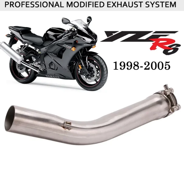 YZF-R6 Motorcycle Exhaust System For Yamaha YZF-R6 R6 1998-2005 Motorcycle Link Middle Pipe System Muffler Front Header Pipe view 5