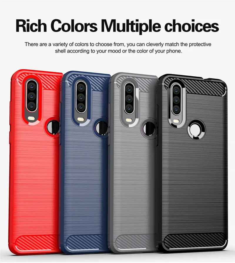 Shockproof Matte Case for Moto P40 Power Carbon fiber Soft Phone Cover For moto one action Silicone Case Bumper