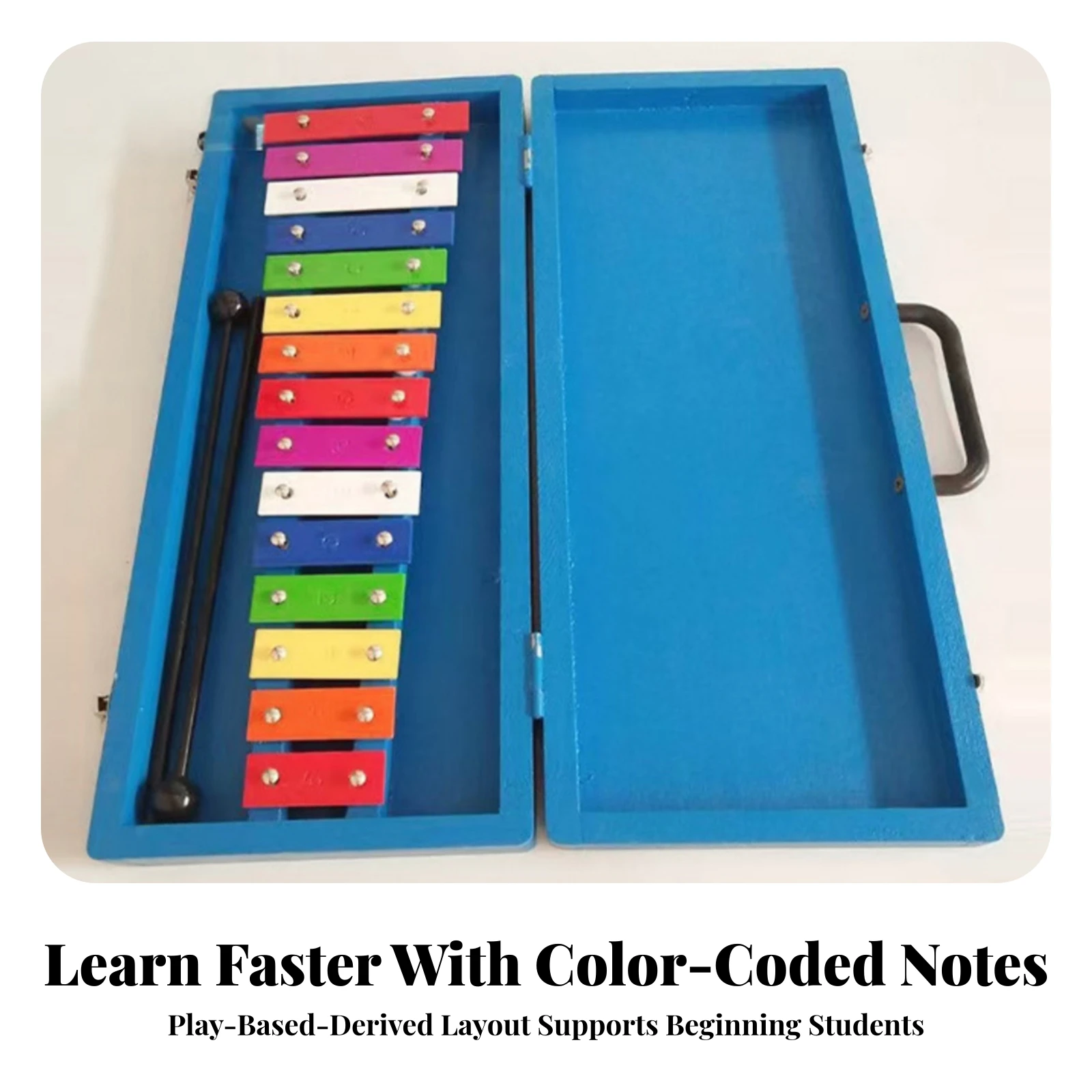 Glockenspiel with Mallets 15-Note Glockenspiel Xylophone with Mallets Beginner-Friendly Xylophone Classroom-Ready for Beginners