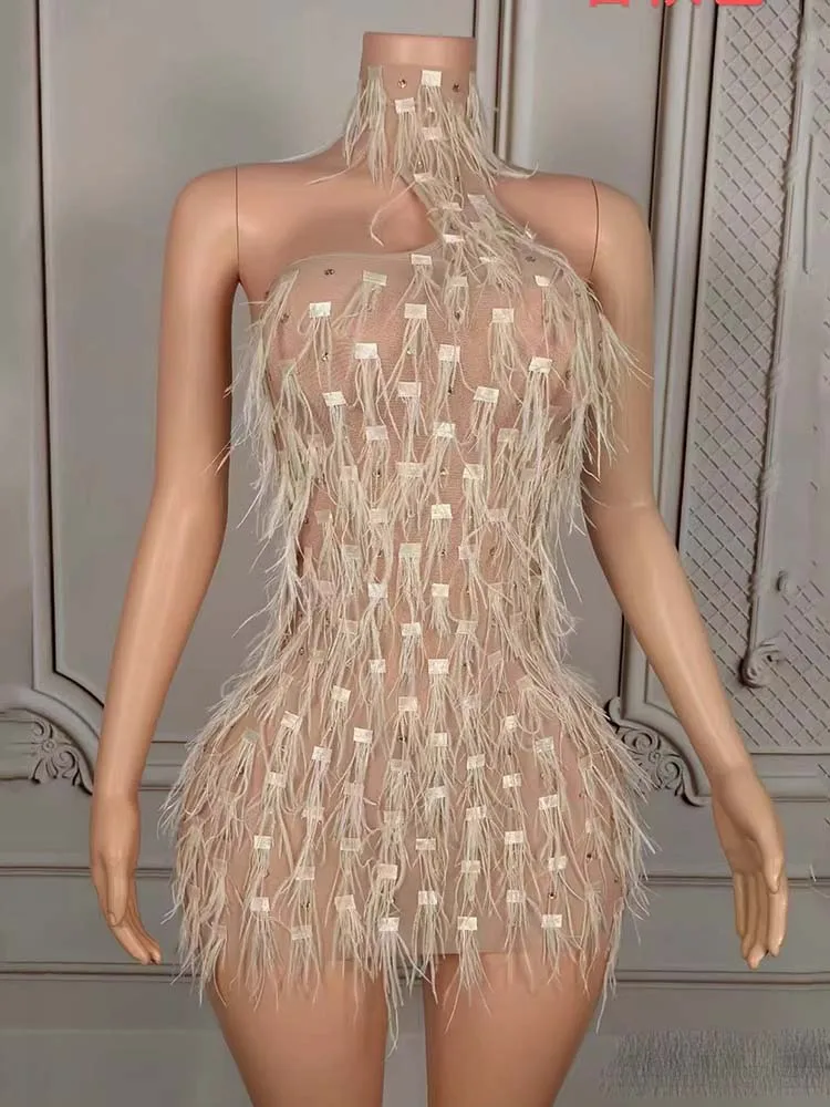 Wysokiej jakości sukienka z frędzlami z cyrkonii, seksowna, z odkrytymi plecami, elastyczna, nowa kolekcja 2025, modna odzież damska na zamówienie.