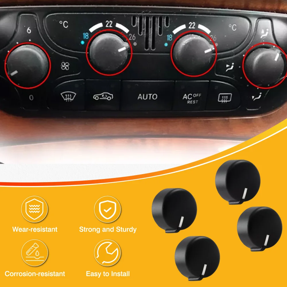 4Pcs Air Conditioner Climate Control Button Knob for Mercedes C-Class W203 C320 C240 C230 C180 C280 2038300685 A2038300685