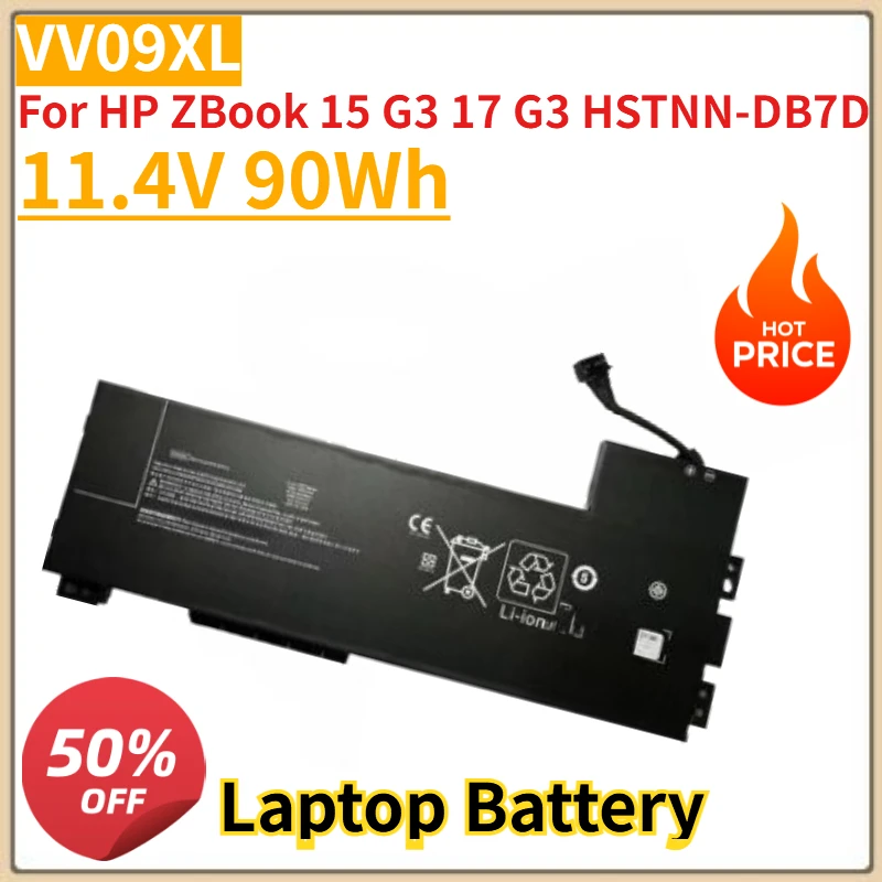 High Quality New 11.4V 90Wh Laptop Battery VV09XL for HP ZBook 15 G3 17 G3 HSTNN-DB7D