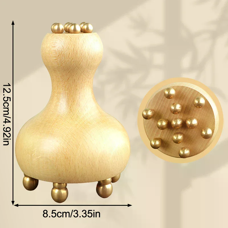 يده النحاس والخشب أدوات العلاج الفطر التصريف اللمفاوي مدلك الزناد نقطة جهاز تدليك لشكل الجسم الأنسجة العميقة #5