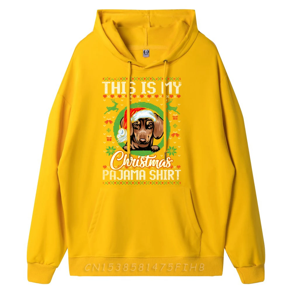 This Is My Christmas Pajama Hoodie Santa Dachshund Men Graphic Tees Mens Men's Sweatshirts