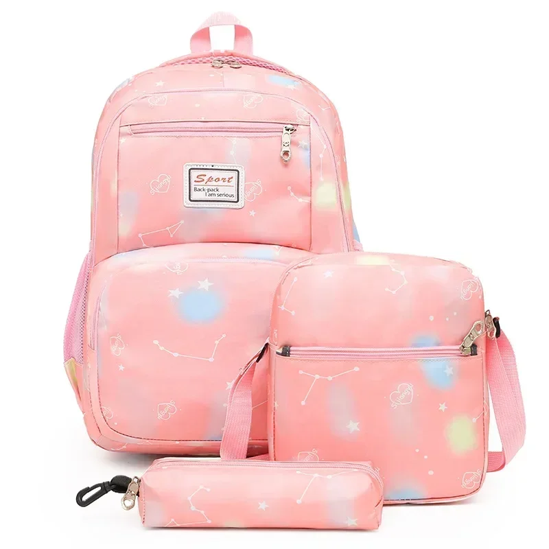 Three Piece Backpack Set for Middle School Bags Students College Students Campus Students Mother Kids Bags for Girl Class Bag