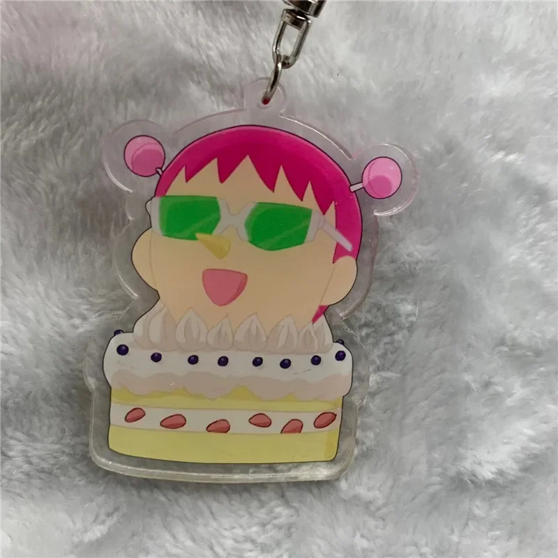 Anime Keychain Saiki Kusuo Acrylic Keyring strap Figure Hanging Accessories 6cm