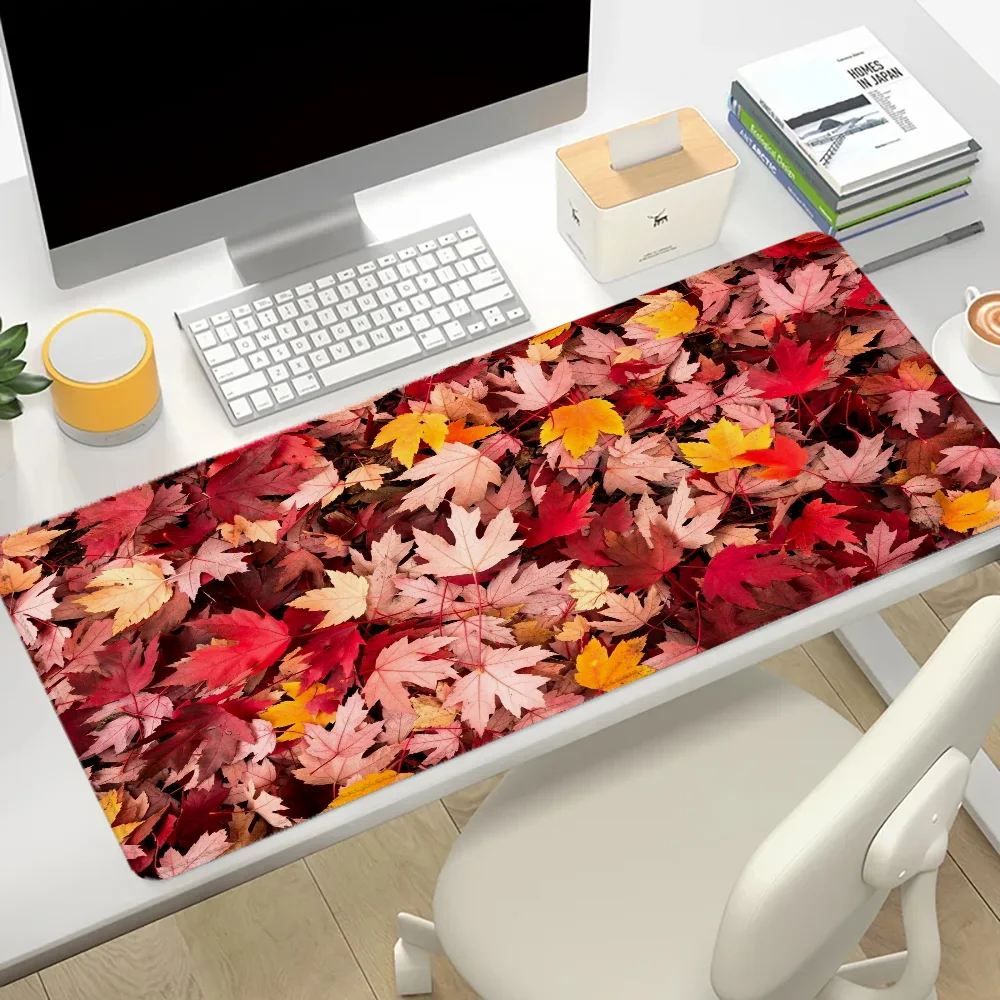 

Maple Leaf Computer Desks New Large Mouse Pad Gaming Accessories Plants Fashion Desk Mat Mousepad Gamer Pc Cabinet Keyboard Mats