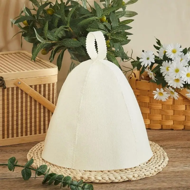 F92F 2Pieces Sauna Hat Set Comfortable Sauna Caps Travel Sauna Hat High Absorbency Felt Texture Perfect for Spa and Sauna Use