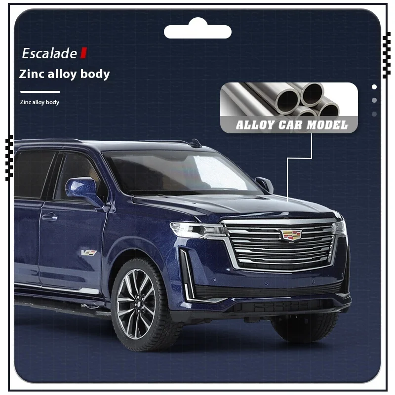 1:24 Cadillac Escalade SUV Alloy Car Diecast Metal Model Sound & Light Desktop Collection Decorative Gift Boys Display Ornament