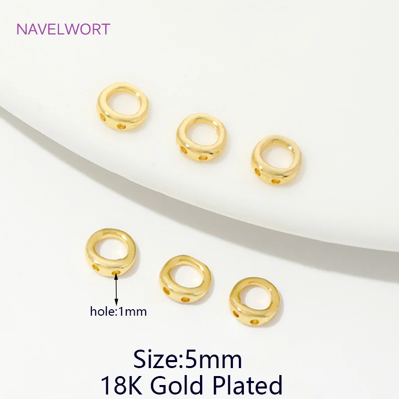 20 Stück 18 Karat vergoldete Verbindungsringe, Endkappen für Schmuck, Messing-Endperlen, Endperlen, DIY-Schmuckherstellungszubehör – Detail 26