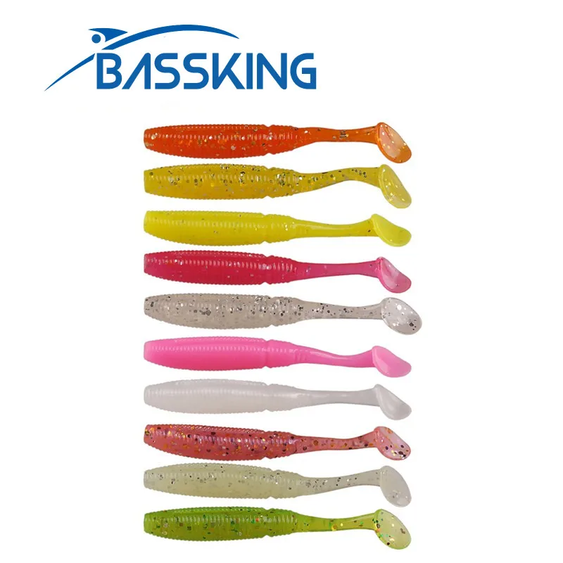 BASSKING 15 قطعة 50 مللي متر 2 جرام لينة الصيد السحر T-الذيل سيليكون الطعوم swim bait Pesca الاصطناعي باس Wobblers Leurre المياه المالحة السحر