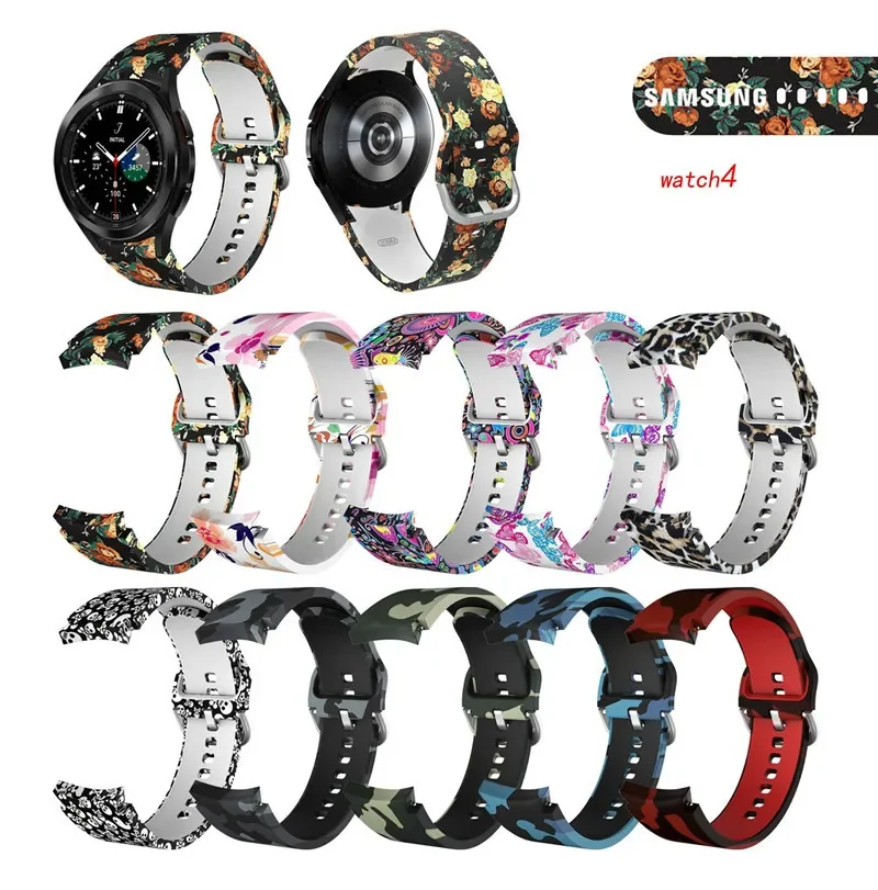 

Curved End Strap For Samsung Galaxy Watch 4 40MM 44mm/ Classic 42MM 46mm Smartwatch Silicone Sport Bracelet Watch 3 Correa Belt