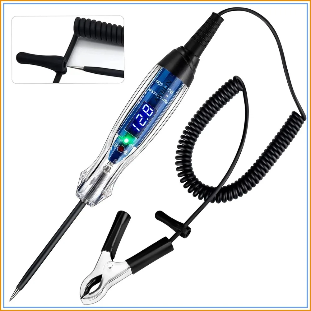 3-60V DC Digital LED Circuit Tester, Heavy Duty Auto Voltage Test Pen with Voltmeter