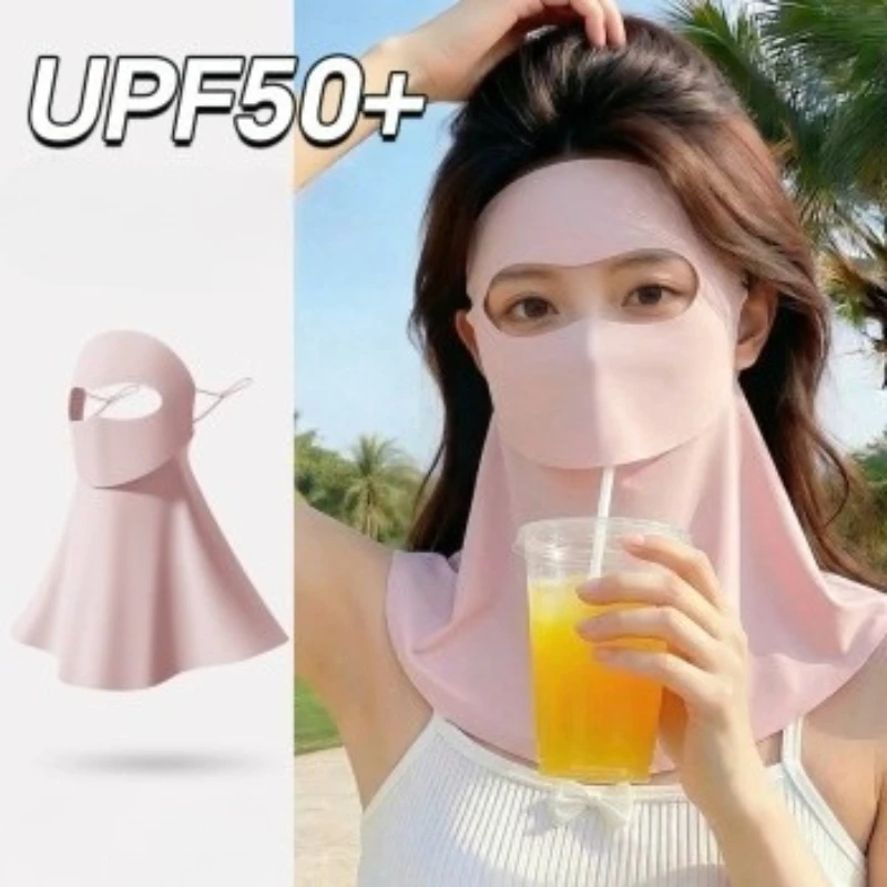 Sommer-Nacken- und Sonnenschutzmaske, atmungsaktive Maske aus Eisseide, Fahrmaske, UV-beständige Reitmaske, Maske für Männer und Frauen