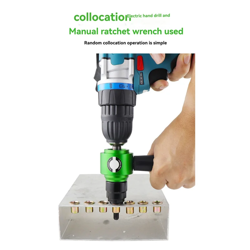 Classy-Electric Aerodynamic Rivet Tool Kit Rivet Nut Tool Kit With Rivet Drill Bit Adapter Nut Pull Riveting Tool