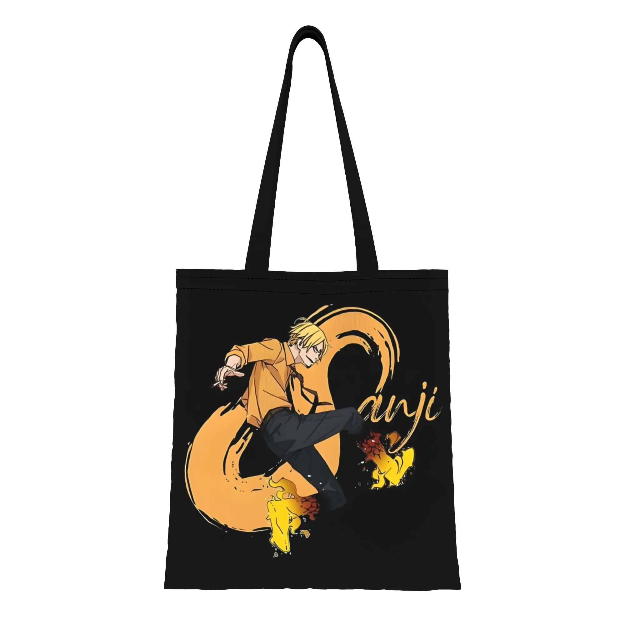 

Back to school season Vinsmoke Sanji One Piece Canvas Tote Bag Perfect for Travel Women's Top-Handle Bags