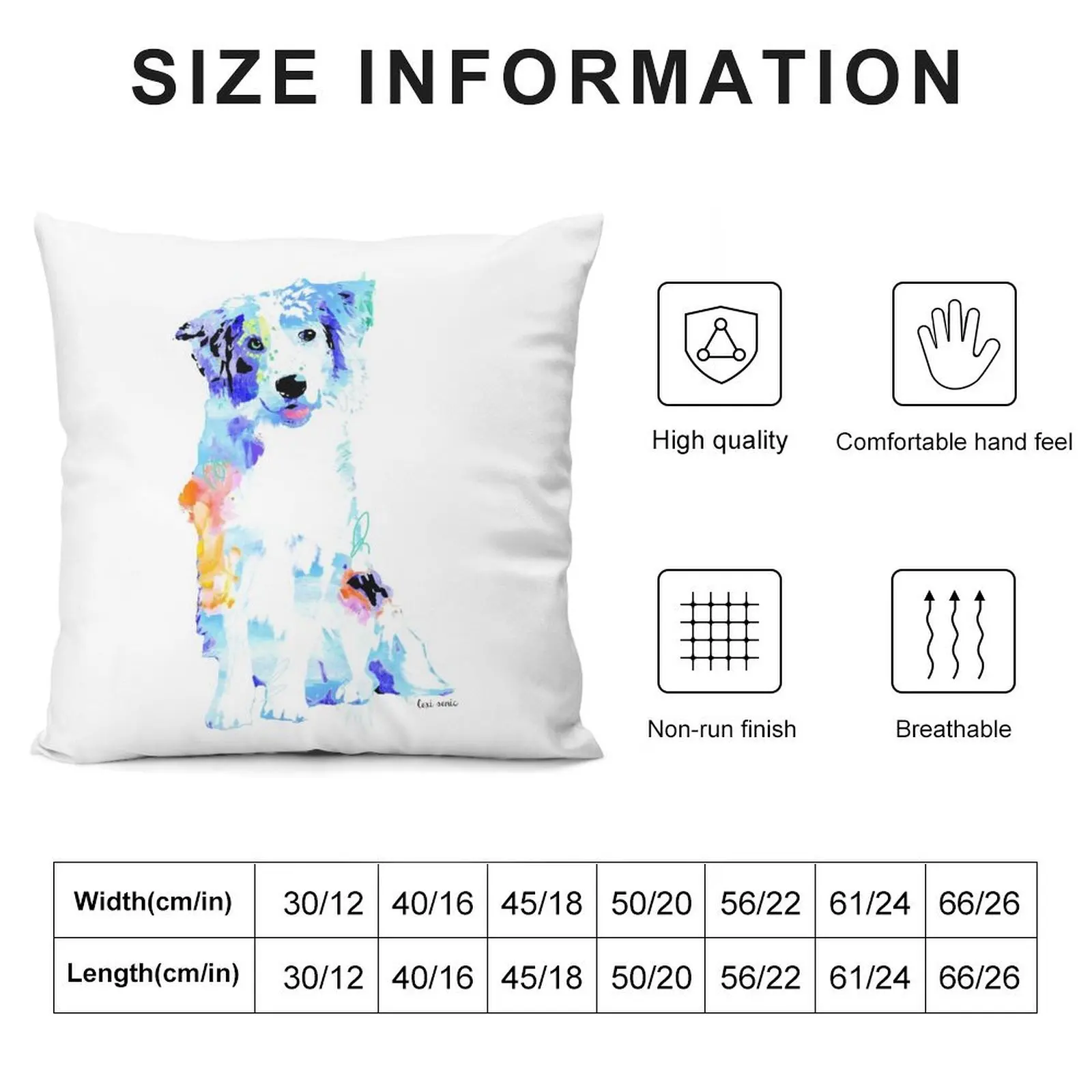 australian shepherd watercolor pet portrait Jacks Throw Pillow Cushions For Sofa Throw Pillow Covers pillow