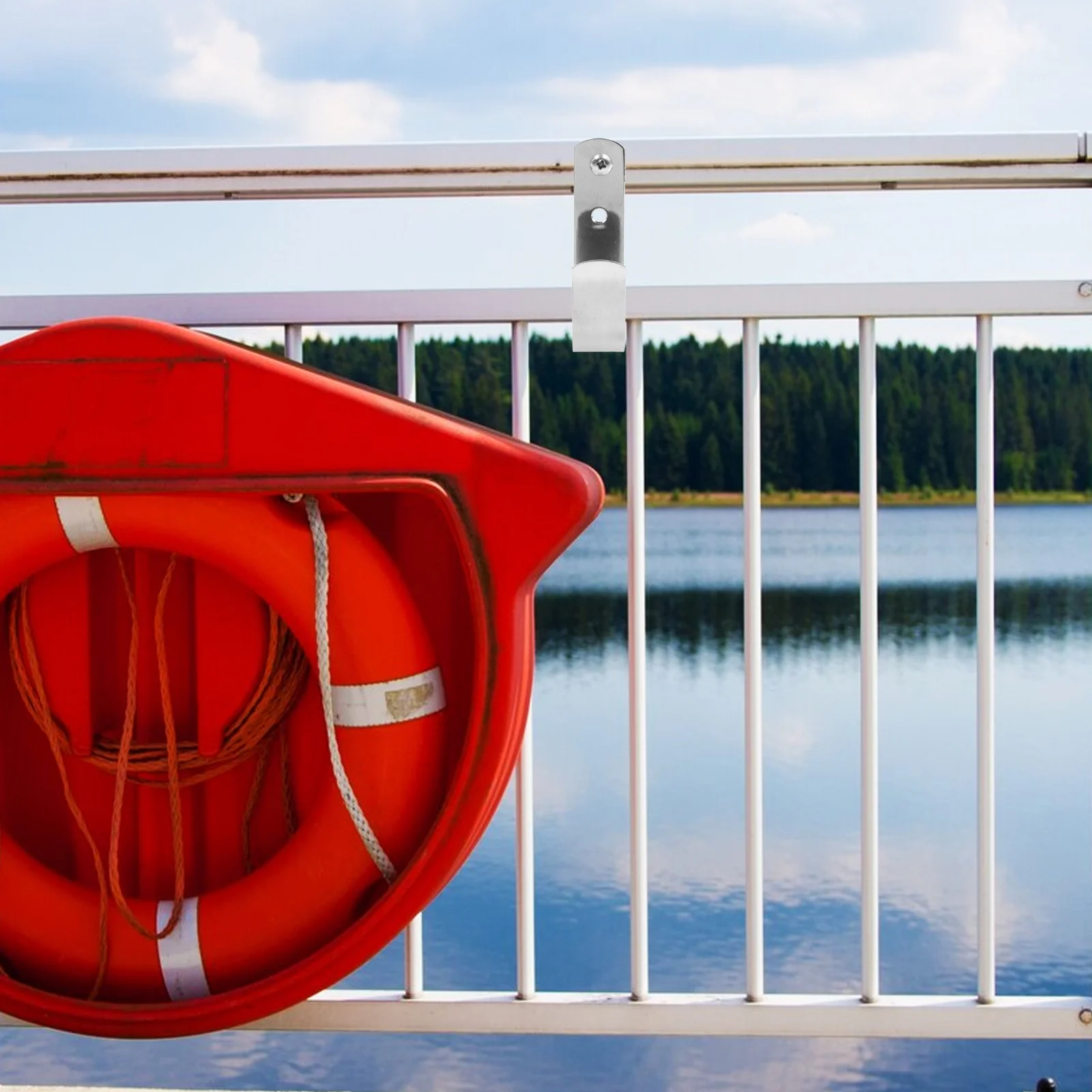 الفولاذ المقاوم للصدأ الحياة حلقة قوس حامل دائم للقوارب بركة سياج الثقيلة خطاف معدني مقاومة للاهتراء تخزين شماعات #1