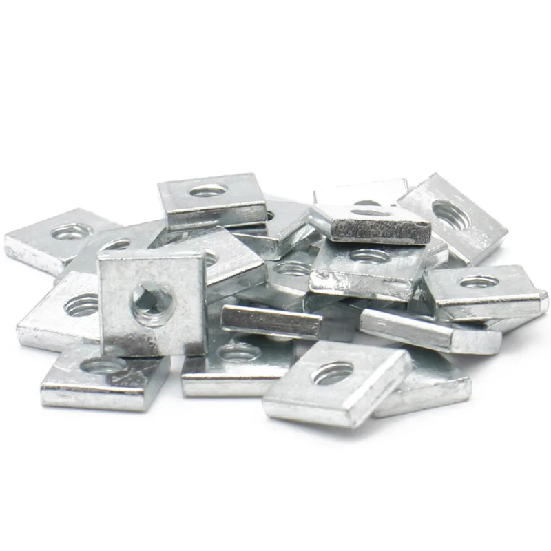 M5 M6 Verzinkte Kohlenstoffstahl-Quadratmuttern, Schiebeblock für Aluminiumprofil-Zubehör – Detail 4