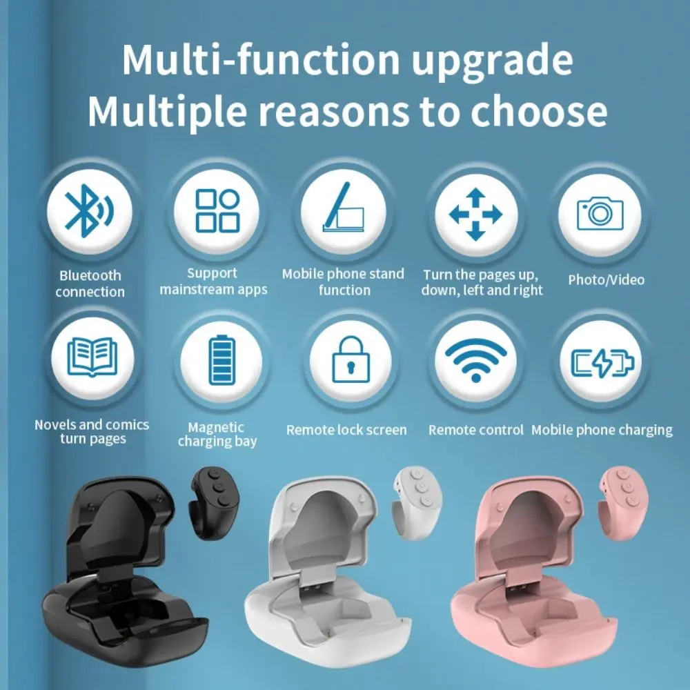 Wireless Finger Remote Control Bluetooth Smart Page Turner Video Recording Multifunction for iPad/iPhone/Android