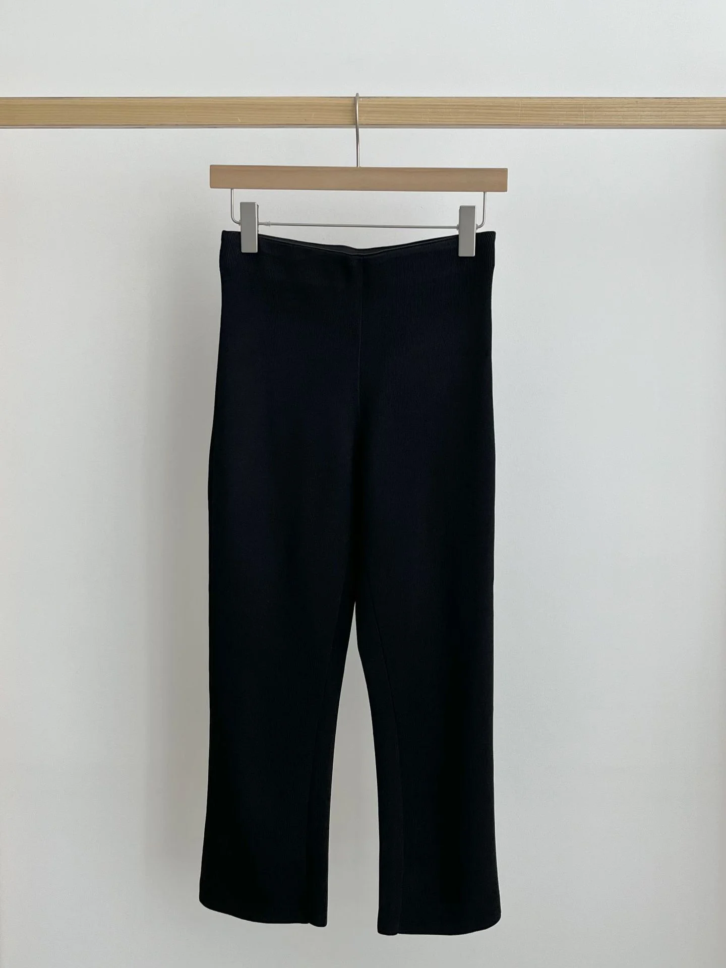 

Amom*nto Vintage Knitted Slim Fit Casual Pants High Waist Straight Leg Seven-Foot Length Simple Sle Commute Faion