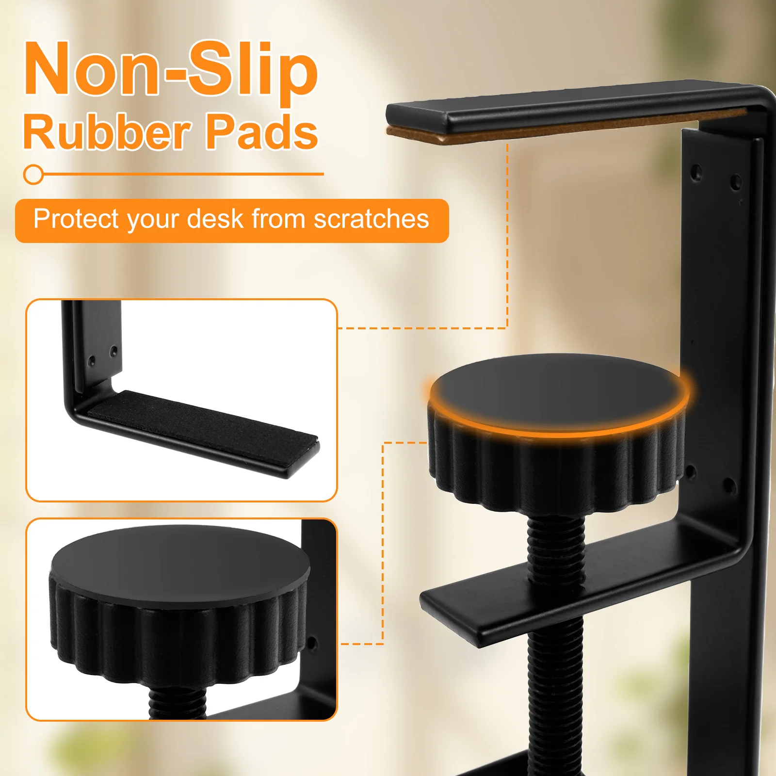 Under Desk Cable Management Tray No Drill Clamp Mount Metal Mesh Organizer For Power Strip Cables Adapters Home Office Gaming - view 6