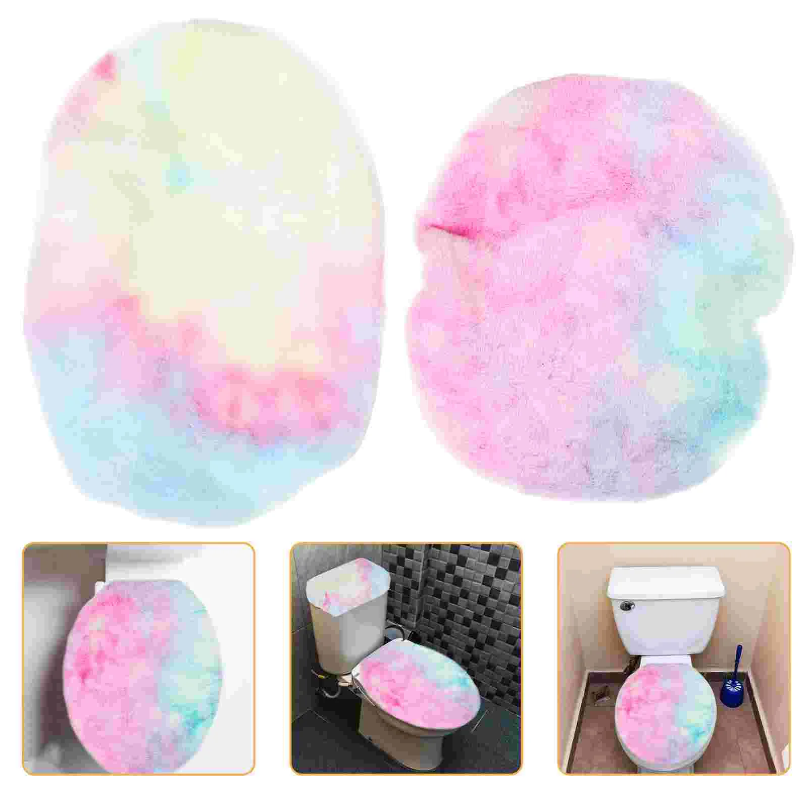 

1 Set Cozy Tie-Dye Plush Toilet Seat Cover Comfortable Bathroom Accessory Plush Toilet Seat Cover Cozy Toilet Seat Cover