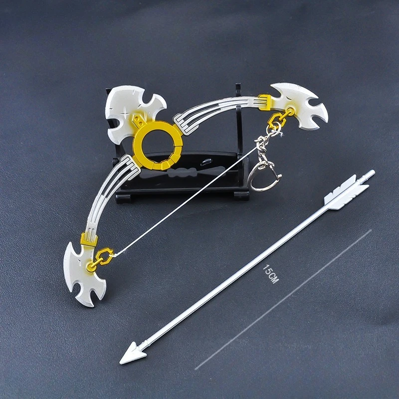 15cm/5.91in Zeldaa Game Peripheral Link Master Sword Beast God Bow Arrow Model Student Toy Keychain Ornaments Collection Desktop