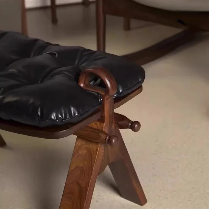 Black walnut solid wood entrance door shoe change stool light luxury sofa stool other customers