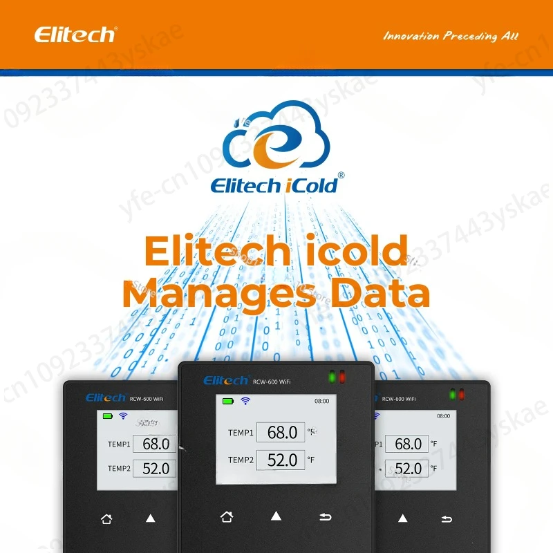 Elitech RCW-600 WiFi Temperature Data Logger Remote Wireless Temperature Recorder with 2 External Temperature Sensor Probes