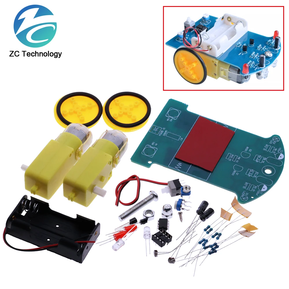 D2-1 DIY Kit Intelligent Tracking Line Smart Car Kit TT Motor Electronic DIY Kit Smart Patrol Automobile Parts DIY Electronic