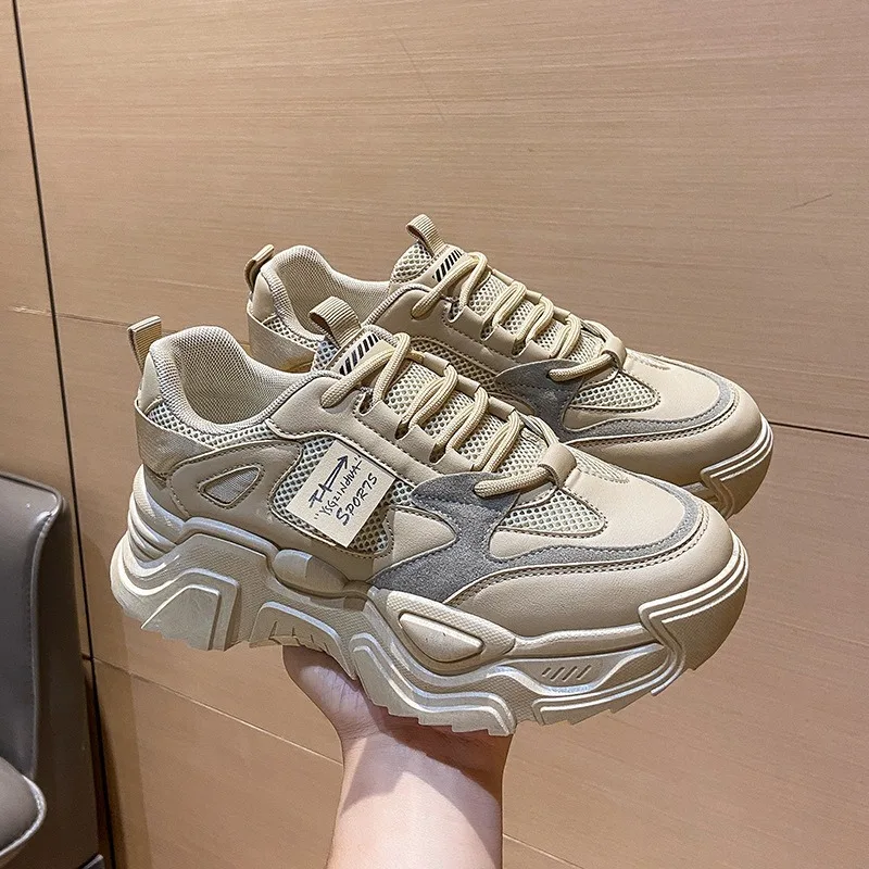 

Women's Casual Shoes Solid color Comfortable Platform Shoes Lightweight Breathable Sneakers 2024New Fashion Mesh Vulcanize Shoes