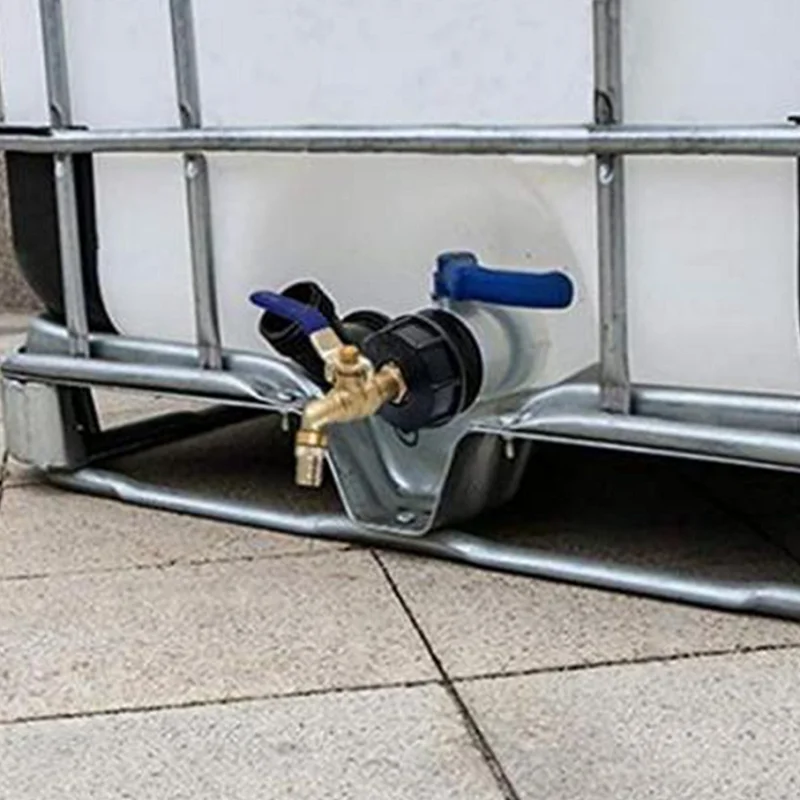 IBC Ball Outlet Tap Tank 3/4 Inci untuk Makanan Kelas Drain Adapter S60X6 1000 L Tangki Air Hujan Kontainer Kuningan Selang Faucet Valve