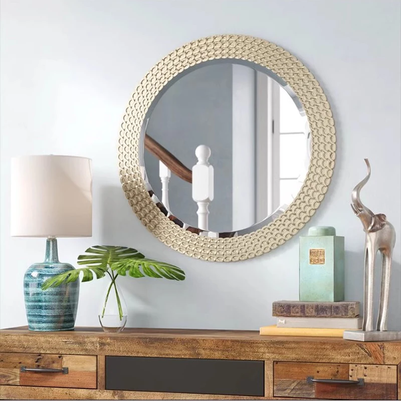 House Decor Large Mirrors Decoration Home Desk Mirror Dressing Round Handle Accessories Standing Big espejo neon Wall Art