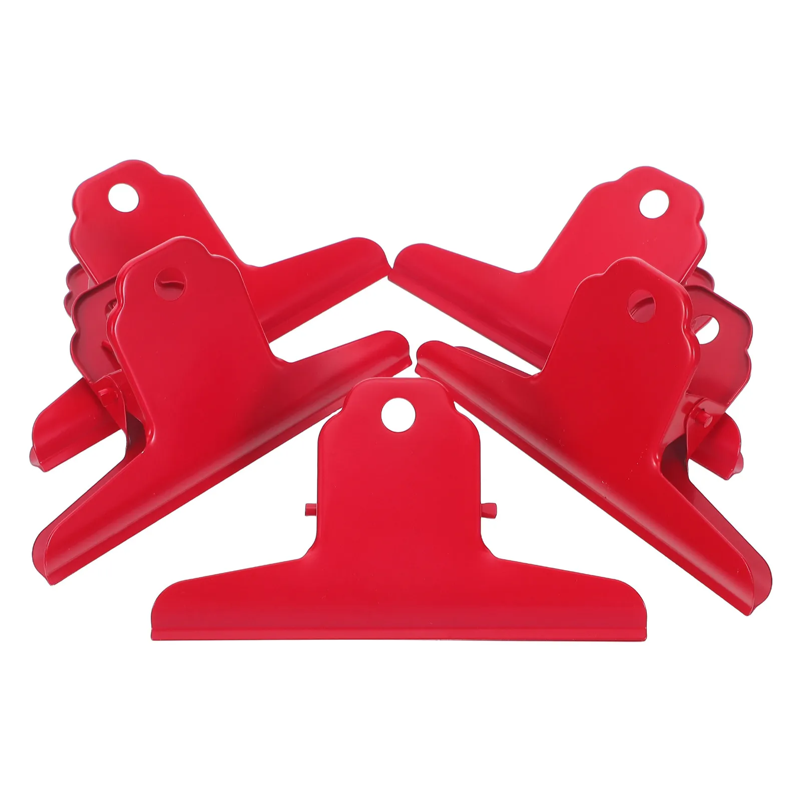 Lot de 5 pinces à documents métalliques rouges, grandes pinces Bulldog pour classeur, organiseur de documents de bureau