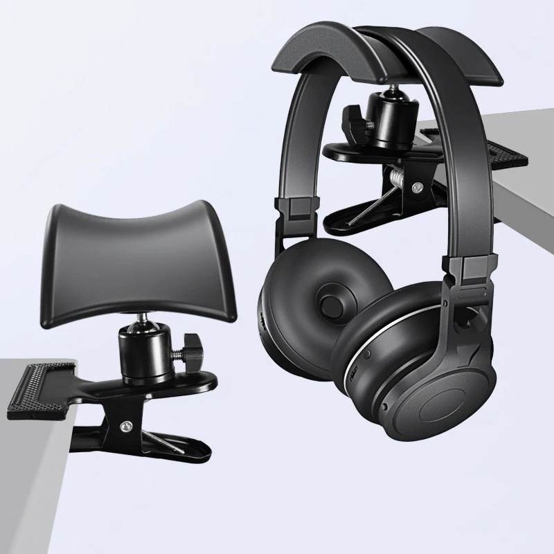 Universal Headphone Holder Desk Mount Adjustable Detachable Gaming Headset Hanger Bracket Display Shelf Space Saving Table Clamp