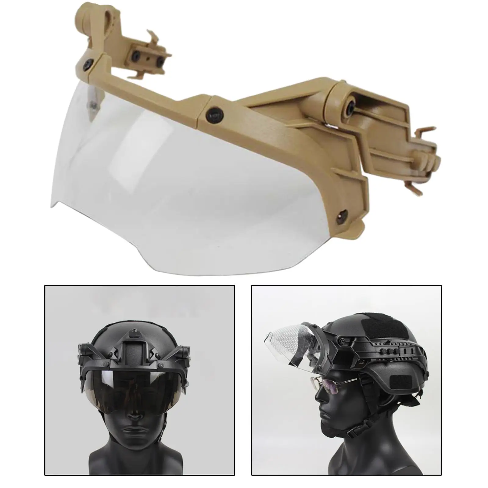 Tactical Split Anti-Fog Safety Goggles Guide Rail Accessories 90 Degrees Removable AntiFog Helmet OP Goggles for Cosplay Game